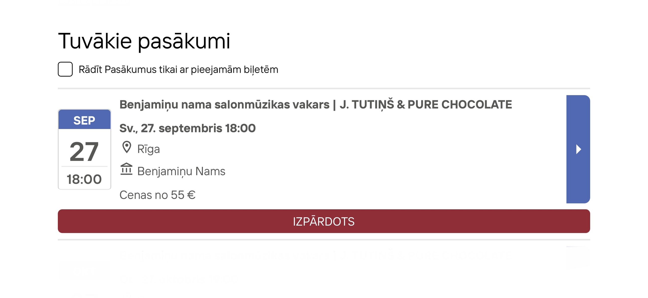 Benjamiņu nama salonmūzikas 3. sezona sākas ar pilnībā izpārdotu vakaru